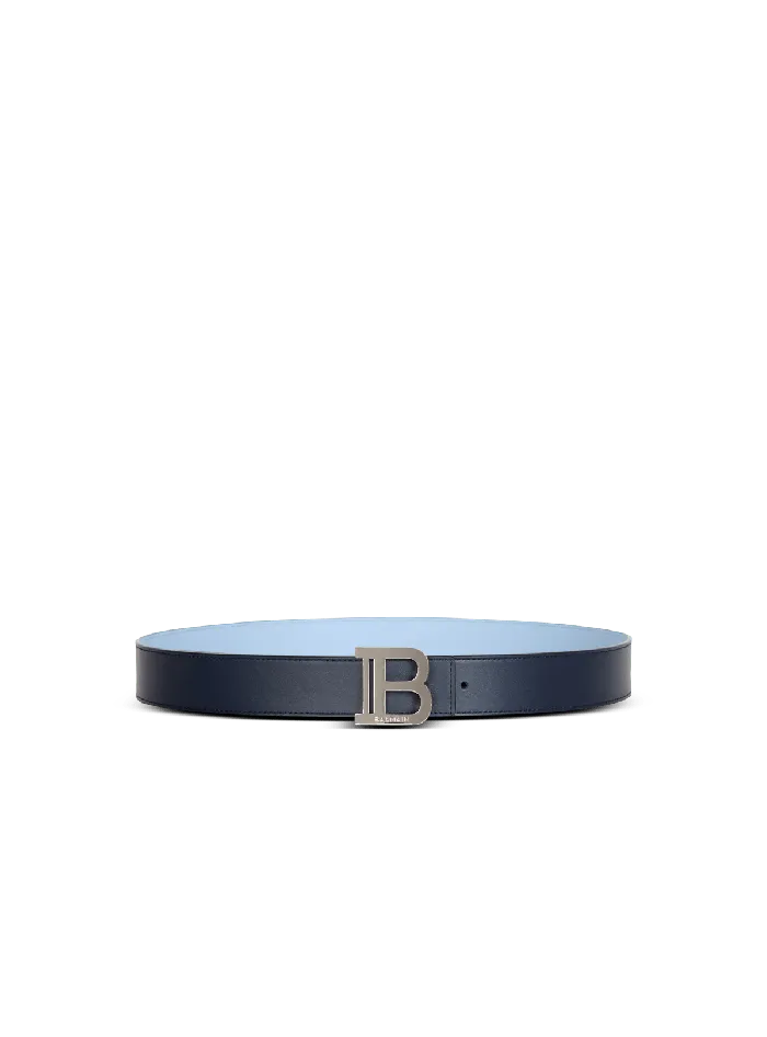 Balmain Reversible Calfskin BBelt Blue Men Belts