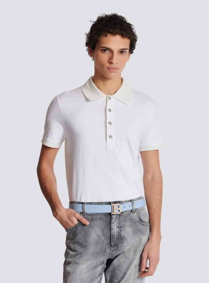 Balmain Reversible Calfskin BBelt Blue Men Belts