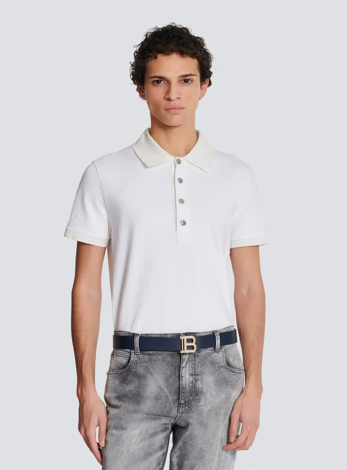 Balmain Reversible Calfskin BBelt Blue Men Belts