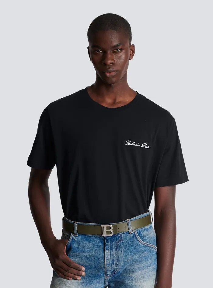 Balmain Reversible Leather BBelt Black Men Belts