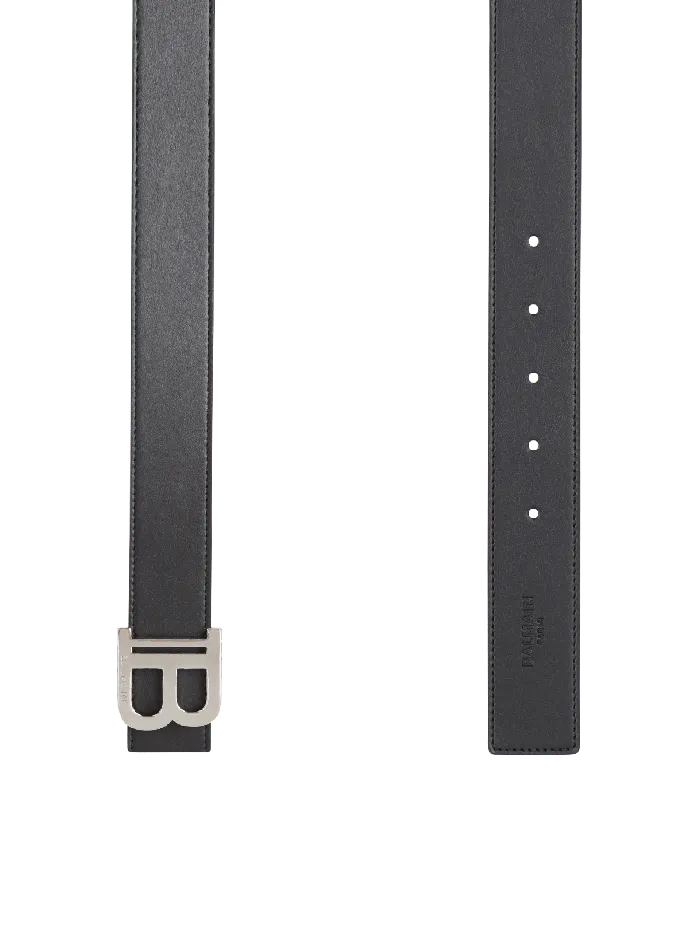 Balmain Reversible Leather BBelt Black Men Belts