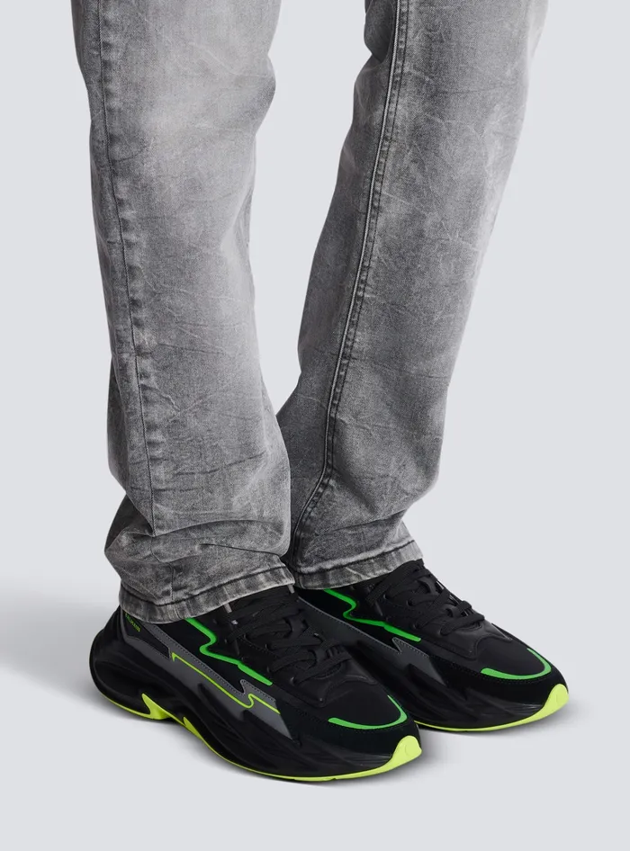Balmain RunRow Leather And Nylon Sneakers Black Men Sneakers