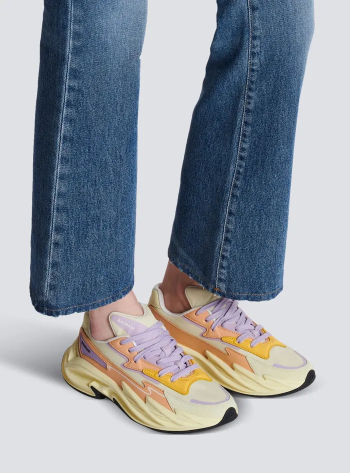 Balmain RunRow Leather And Nylon Sneakers Multicolor Women Sneakers