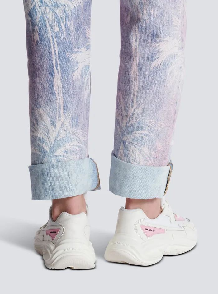 Balmain RunRow Leather And Nylon Sneakers White Women Sneakers