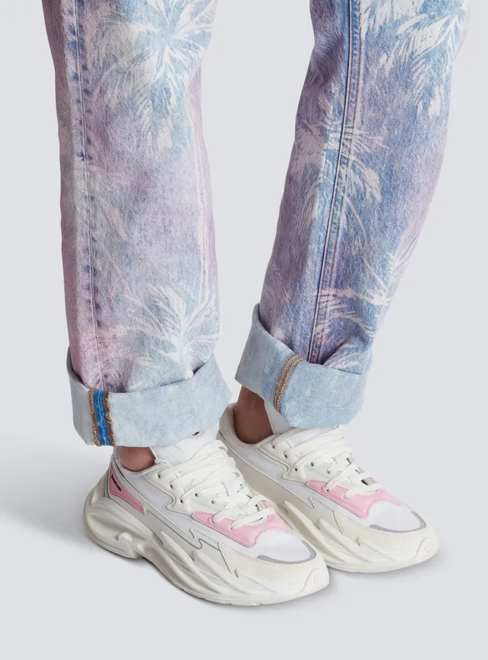 Balmain RunRow Leather And Nylon Sneakers White Women Sneakers