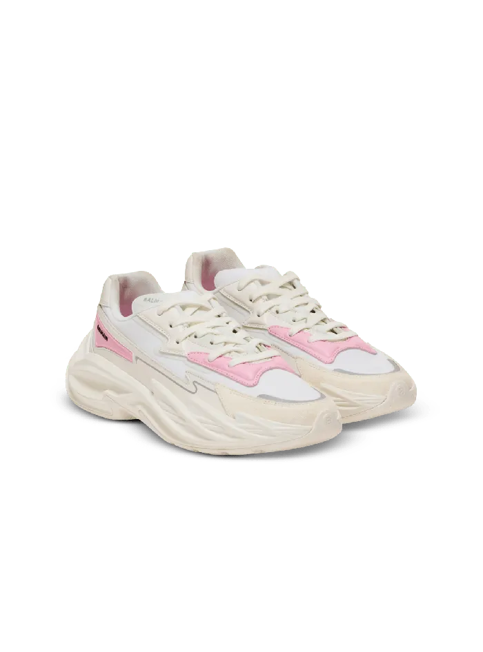 Balmain RunRow Leather And Nylon Sneakers White Women Sneakers