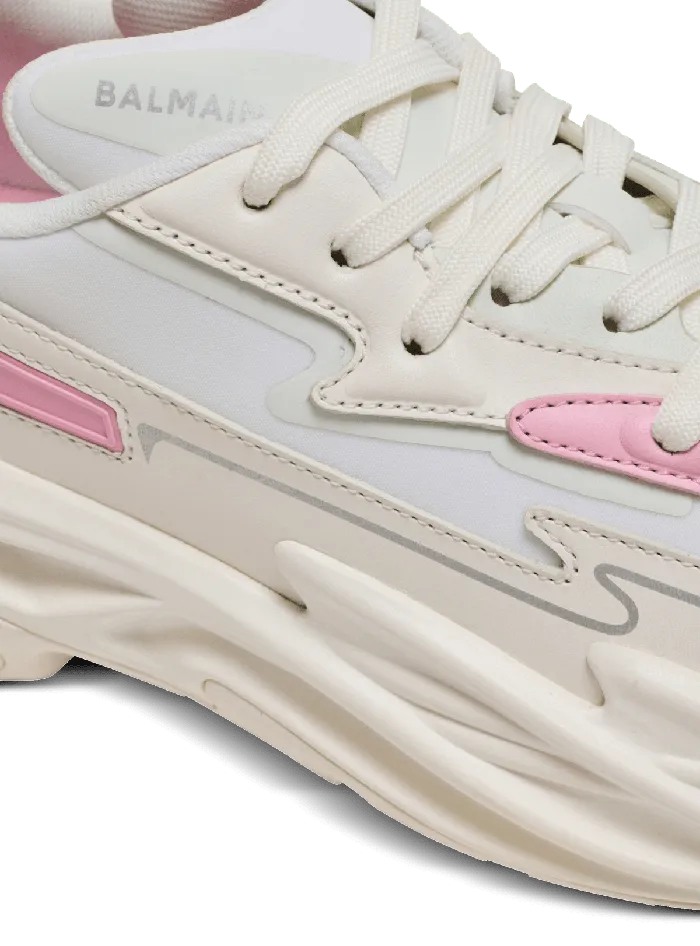 Balmain RunRow Leather And Nylon Sneakers White Women Sneakers