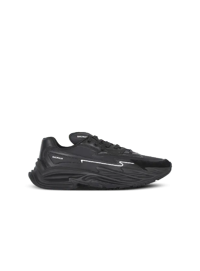 Balmain RunRow Leather Sneakers Black Women Sneakers