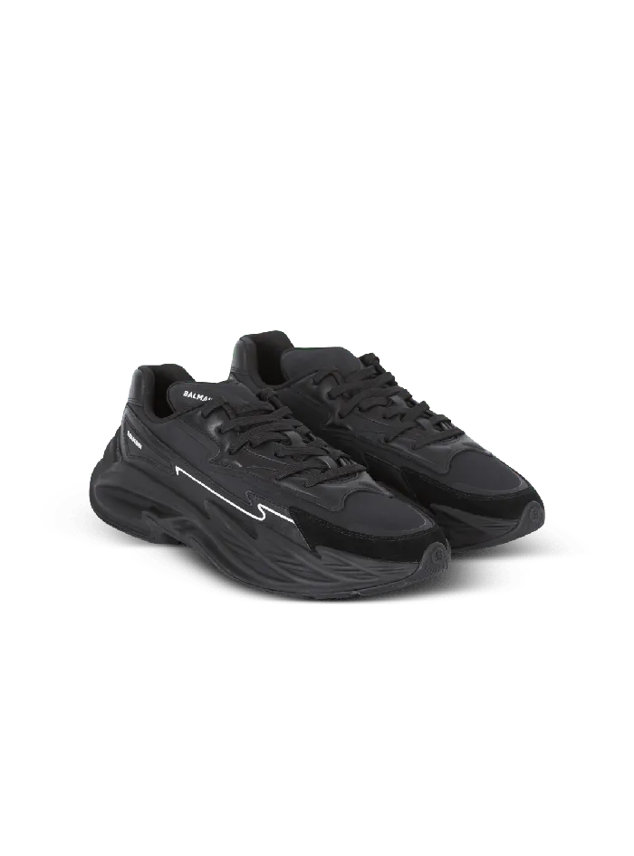 Balmain RunRow Leather Sneakers Black Women Sneakers
