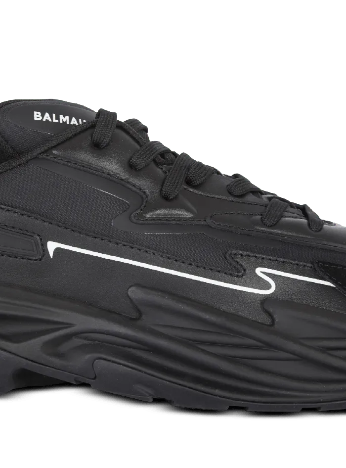 Balmain RunRow Leather Sneakers Black Women Sneakers