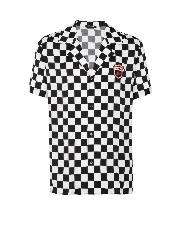 Balmain Satin Racing Pyjama Shirt Black Men Shirts And Polos