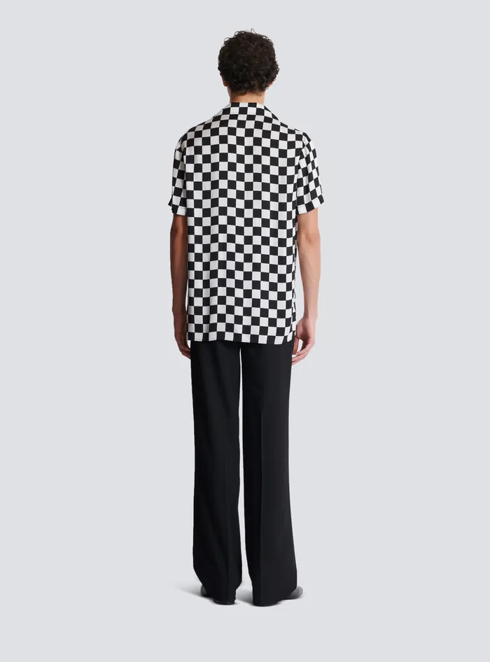 Balmain Satin Racing Pyjama Shirt Black Men Shirts And Polos