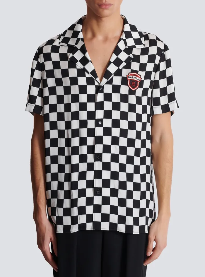 Balmain Satin Racing Pyjama Shirt Black Men Shirts And Polos