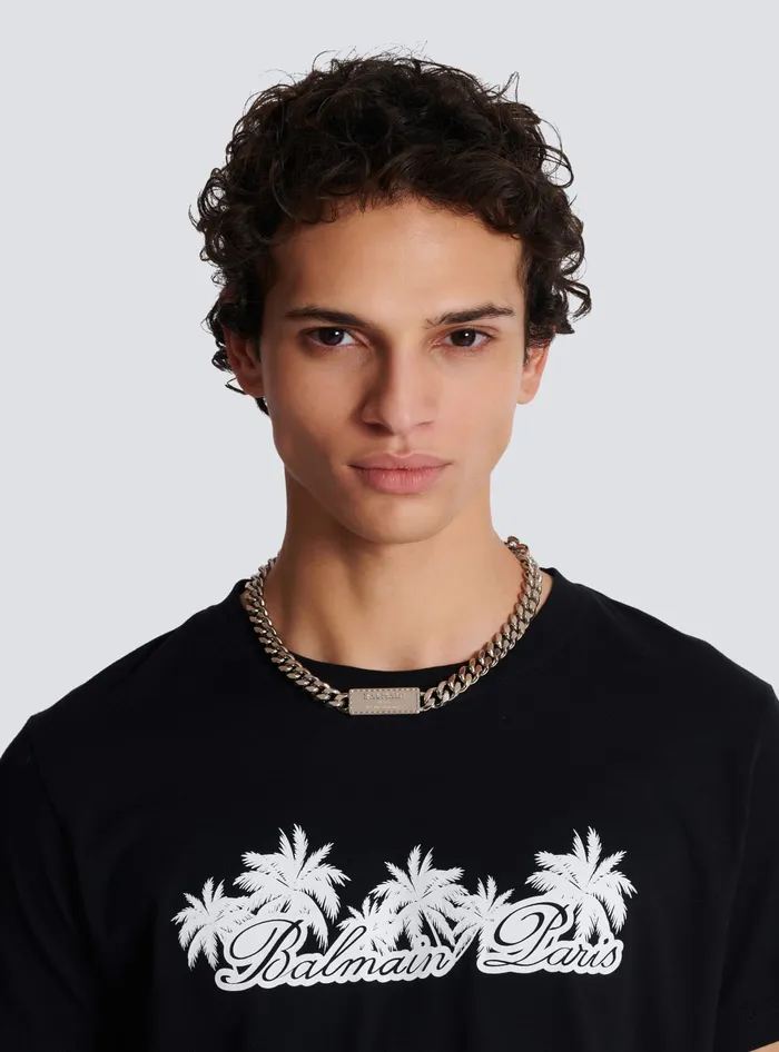 Balmain Signature Tubular Brass Necklace Silver Men Fashion Jewelry