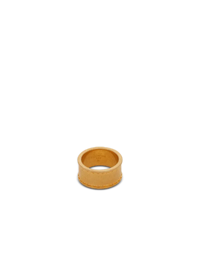 Balmain Signature Tubular Ring Gold WomenMen Fashion Jewelry