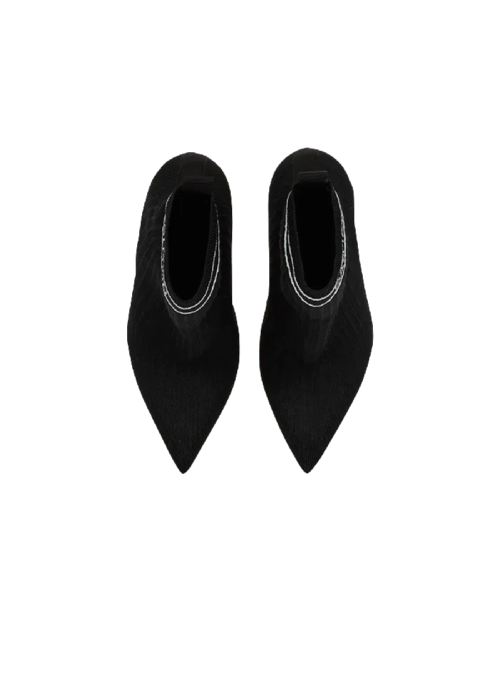 Balmain Skye Knit Ankle Boots Black Women Boots