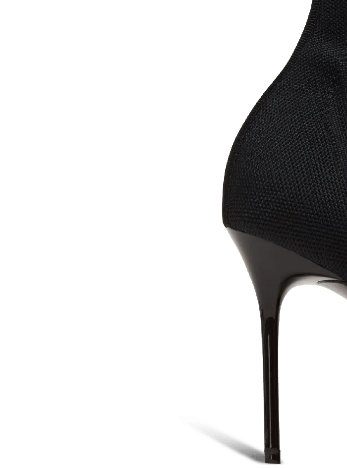 Balmain Skye Knit Ankle Boots Black Women Boots