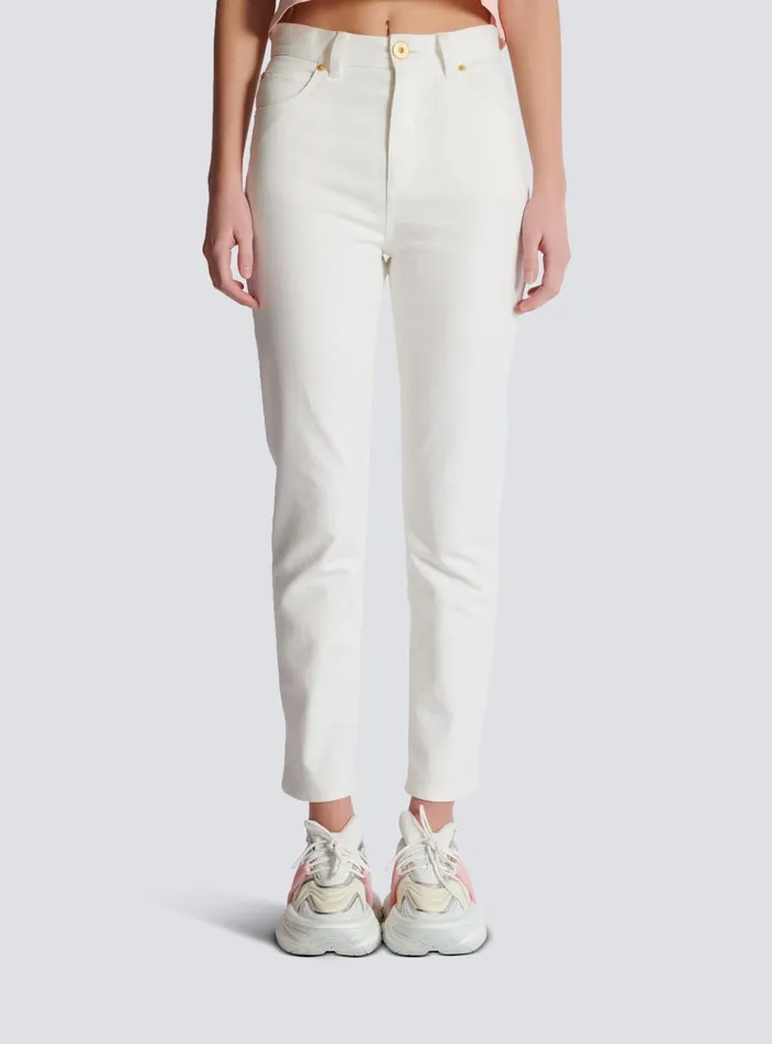 Balmain Slim Fit Jeans White Women Denim