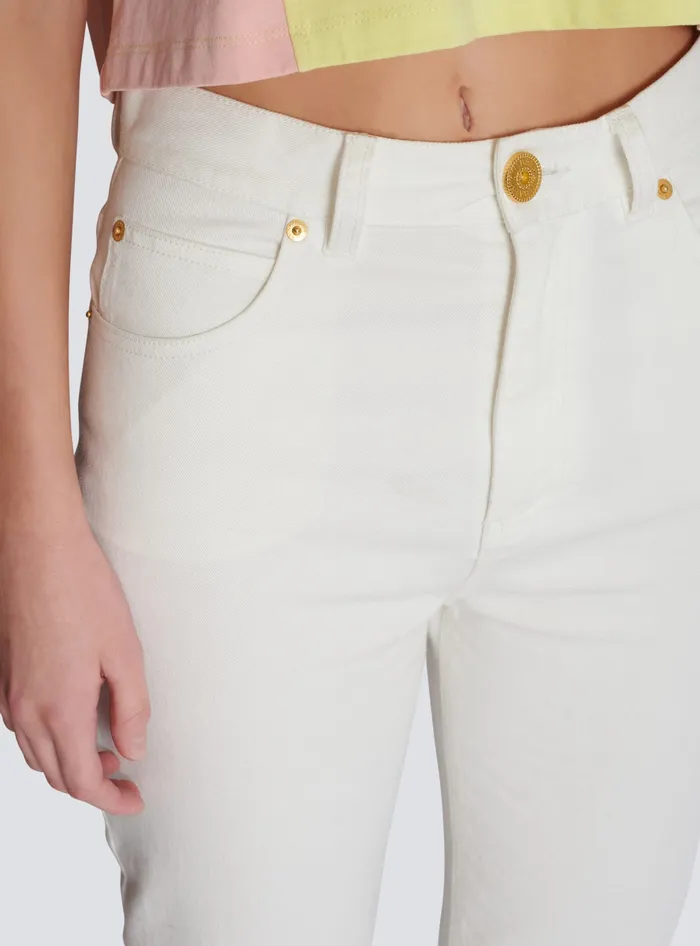 Balmain Slim Fit Jeans White Women Denim