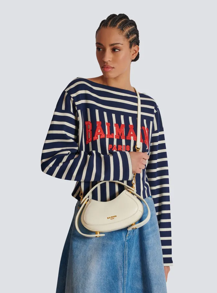 Balmain Small Jolie Madame Bag In Box Leather White Women Mini Bags