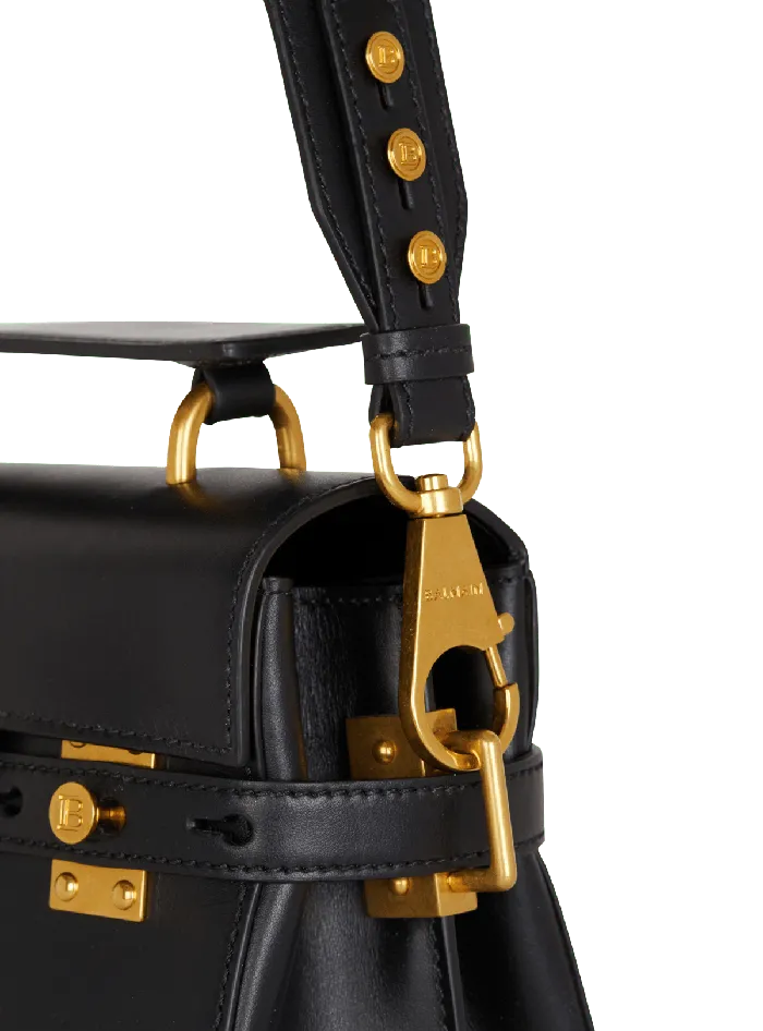 Balmain Smooth Leather BBuzz 23 Bag Black Women Handbags