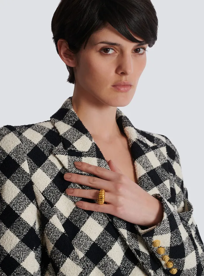 Balmain Snail Ring In Brass And Crystals Gold Women Fashion Jewelry