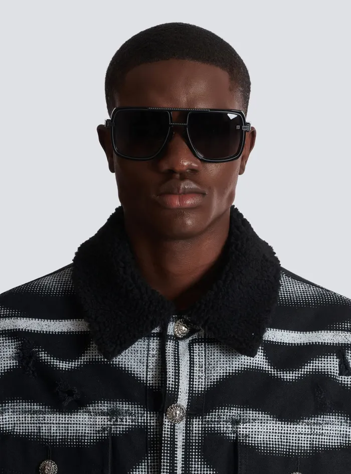 Balmain Soldier Sunglasses Black WomenMen Eyewear