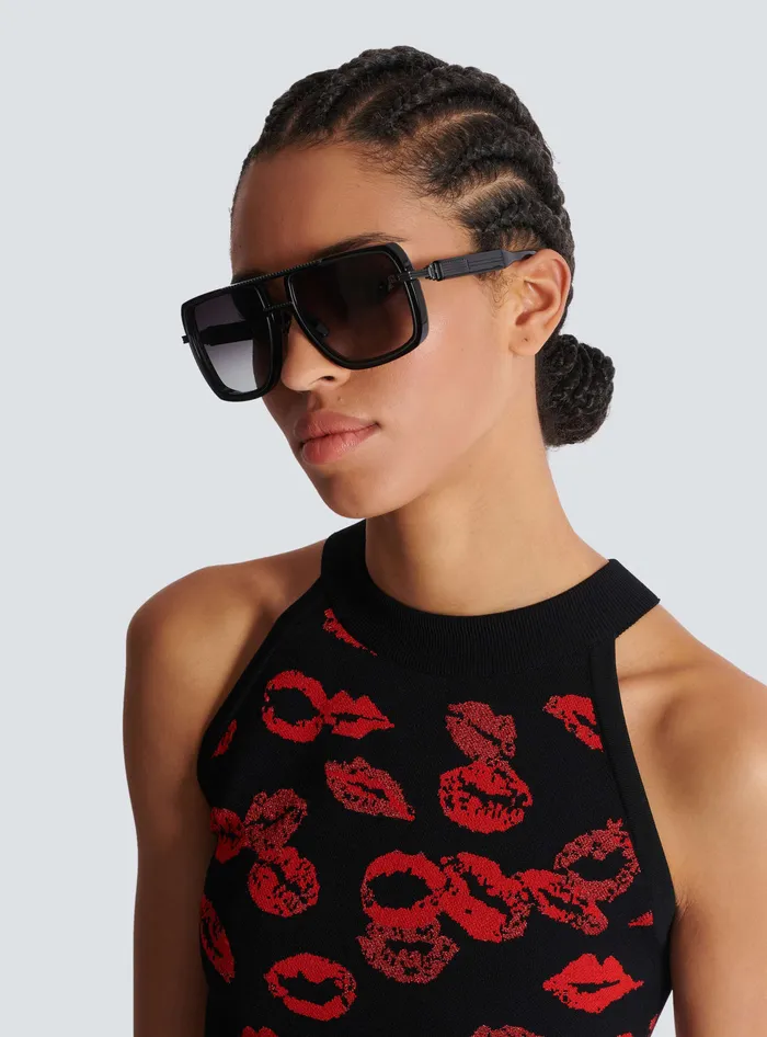 Balmain Soldier Sunglasses Black WomenMen Eyewear