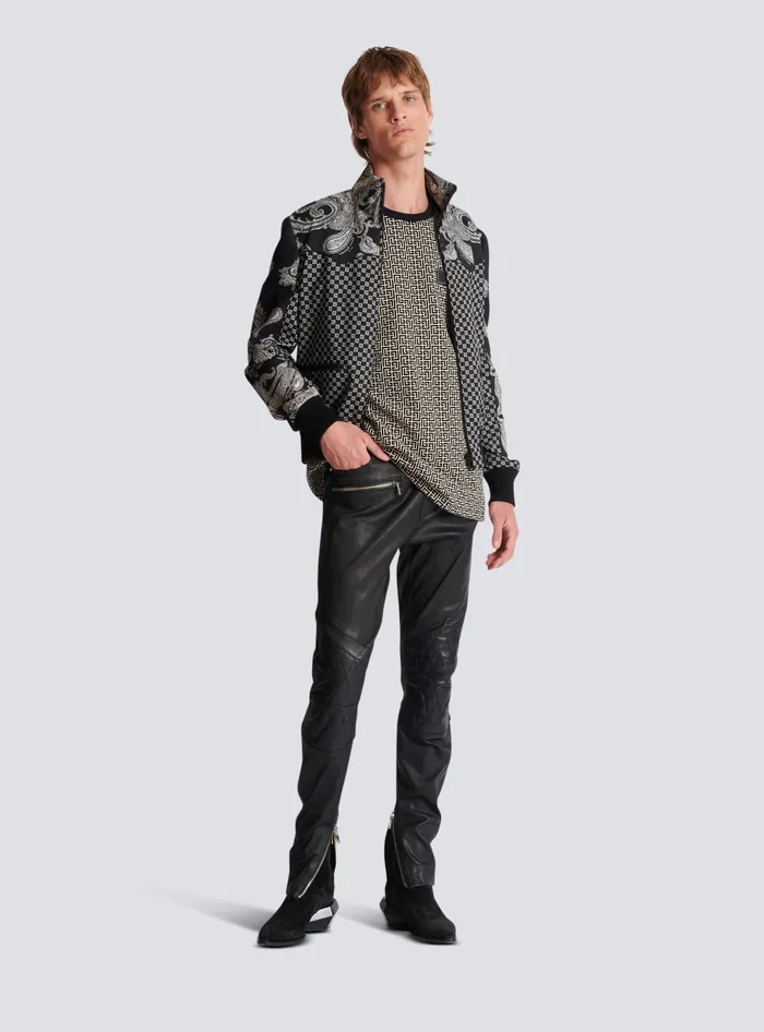 Balmain Stretch Leather Trousers Black Men Trousers And Shorts