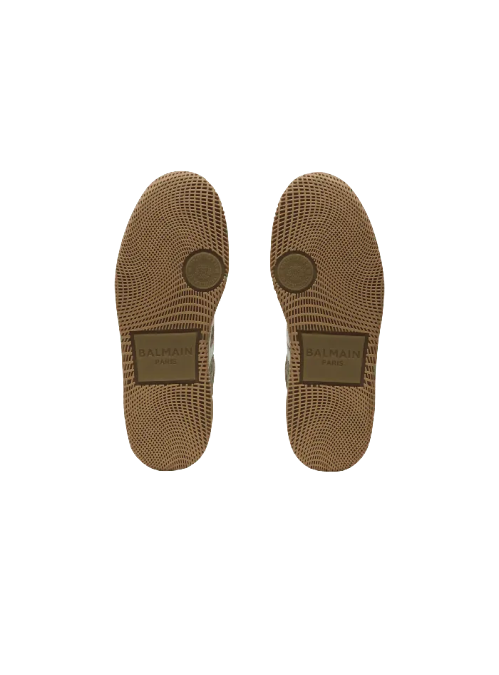 Balmain Suede Swan Trainers Khaki Women Sneakers