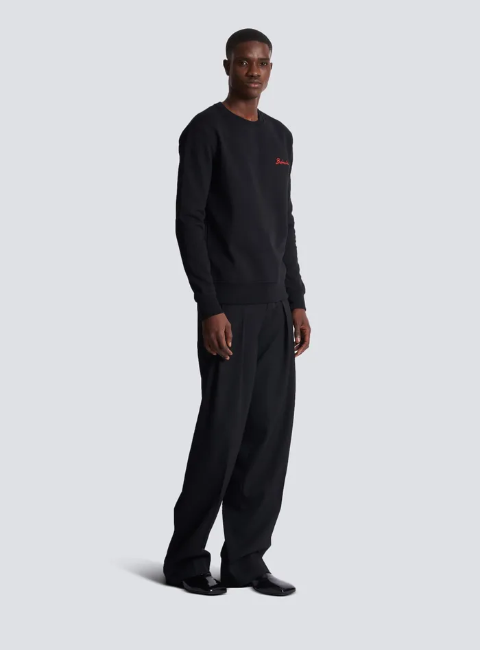 Balmain Sweatshirt With Kiss Print Black Men Sweatshirts