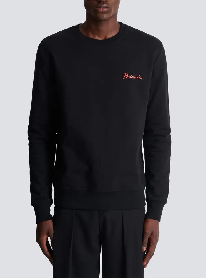 Balmain Sweatshirt With Kiss Print Black Men Sweatshirts
