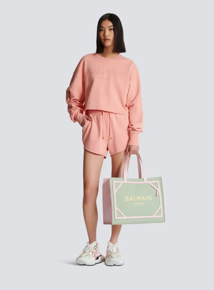 Balmain Sweatshirt With Vintage Embroidery Pink Women Sweatshirts