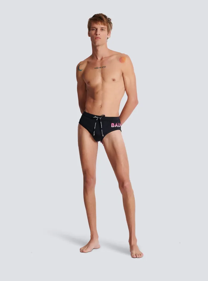Balmain Swim Bottoms Black Men Swimwear
