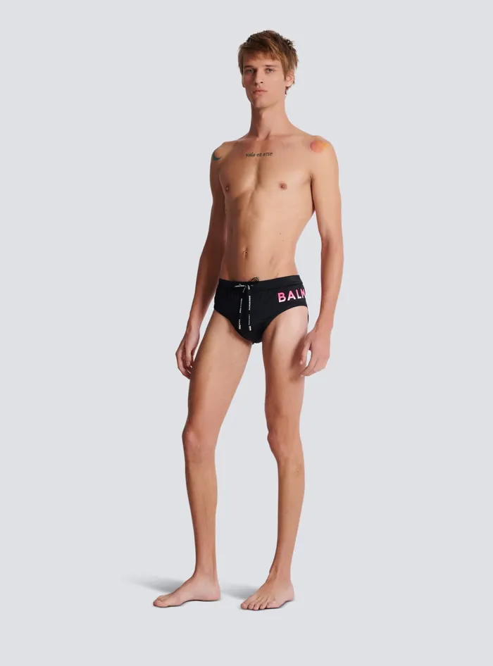 Balmain Swim Bottoms Black Men Swimwear