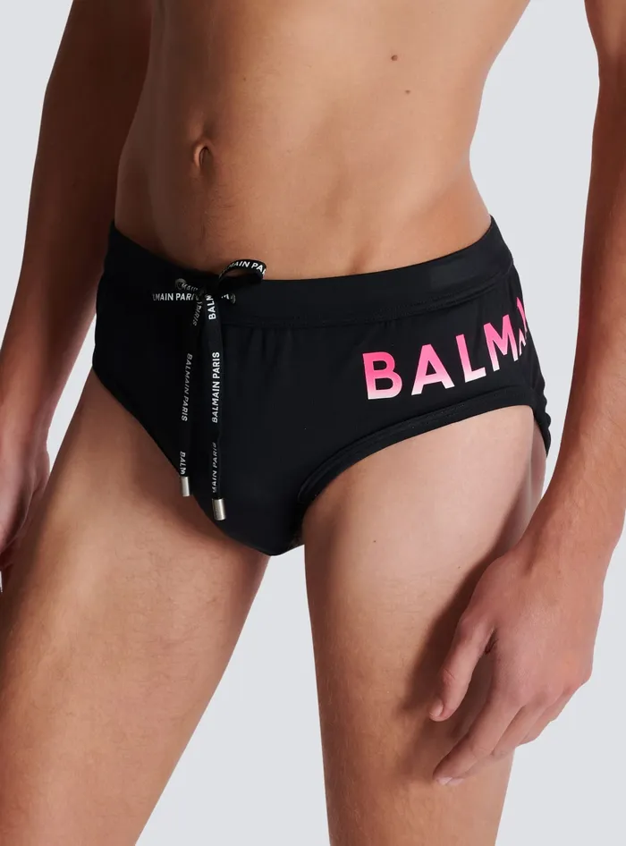 Balmain Swim Bottoms Black Men Swimwear