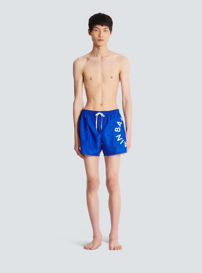 Balmain Swim Shorts Blue Men Swimwear
