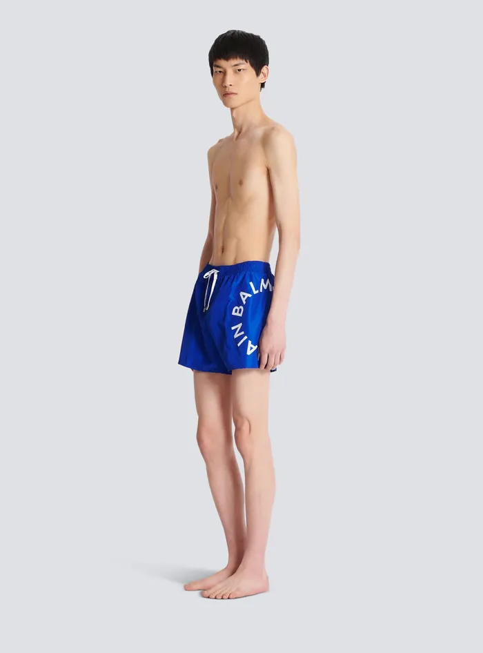Balmain Swim Shorts Blue Men Swimwear