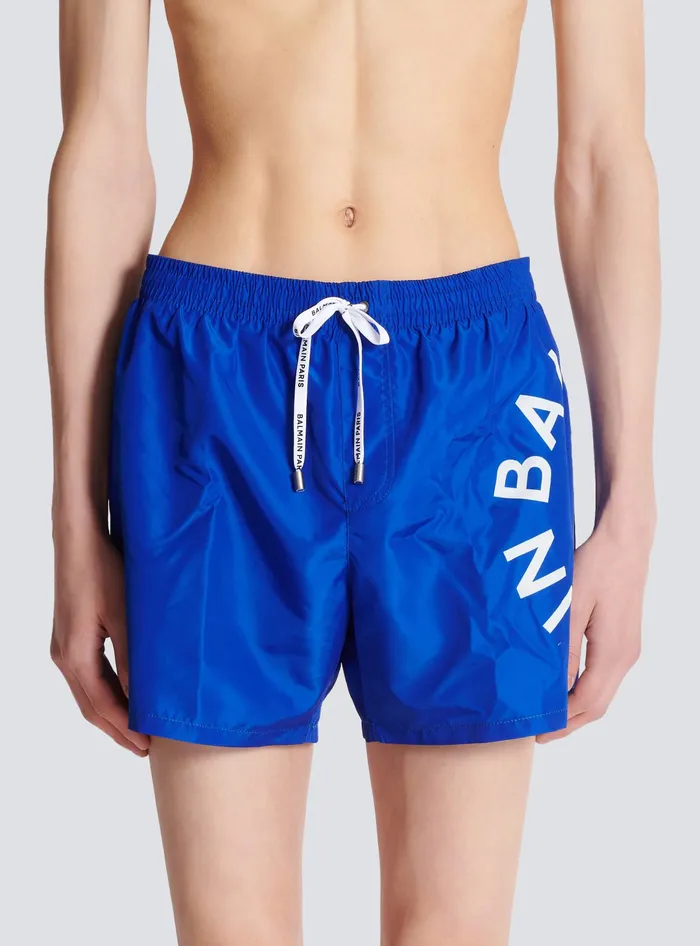 Balmain Swim Shorts Blue Men Swimwear