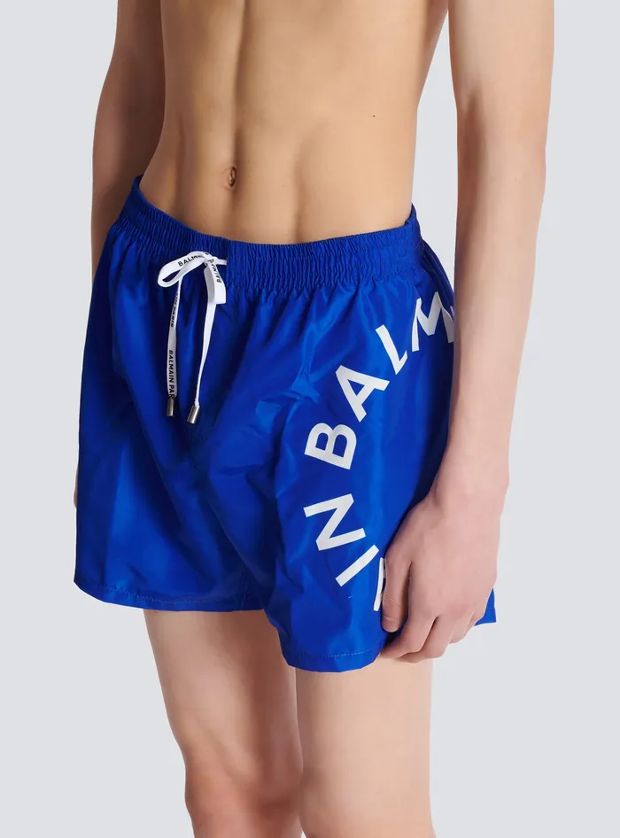 Balmain Swim Shorts Blue Men Swimwear