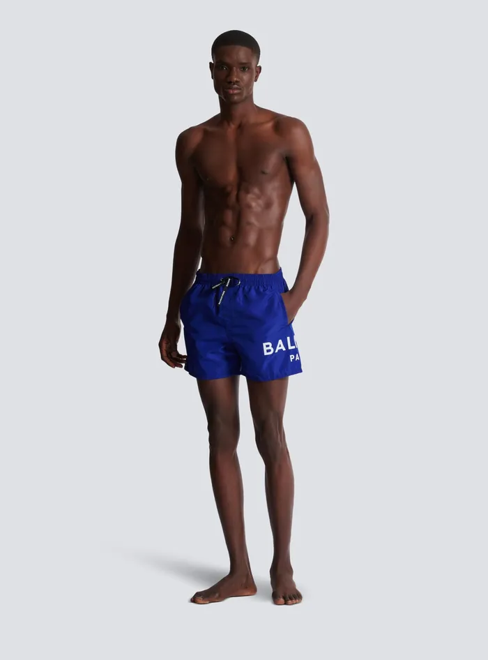 Balmain Swim Shorts Navy Men Swimwear