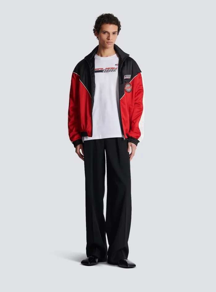 Balmain Tshirt With Racing Print White Men TShirts