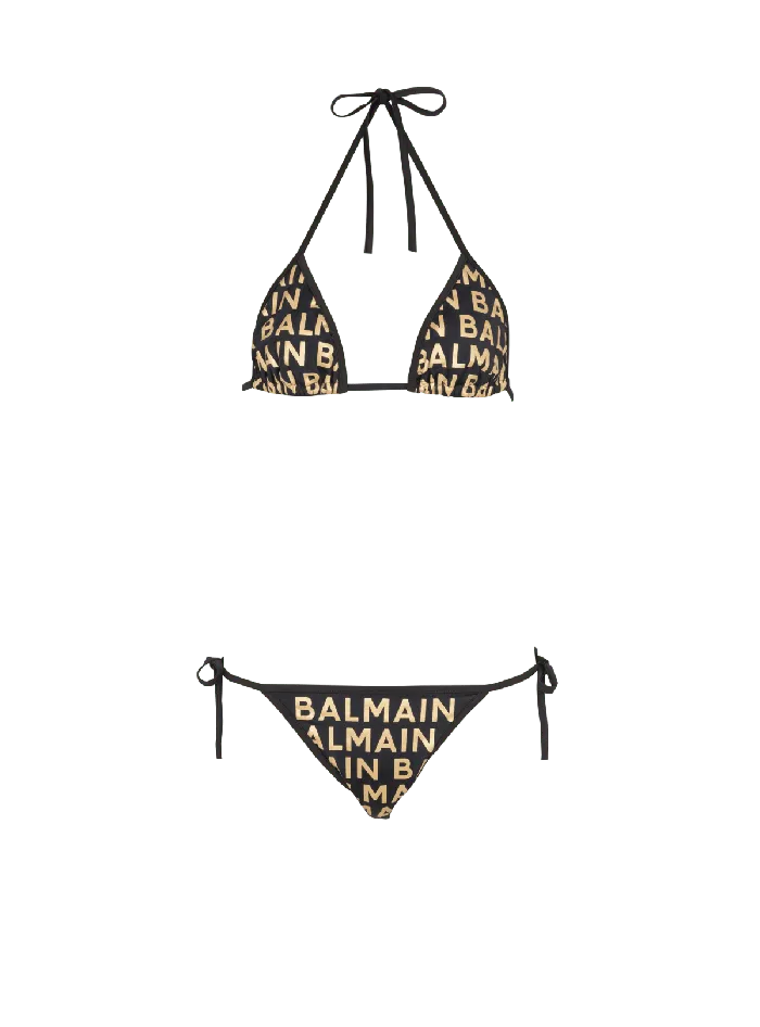 Balmain Triangle Bikini Gold Women Swimwear