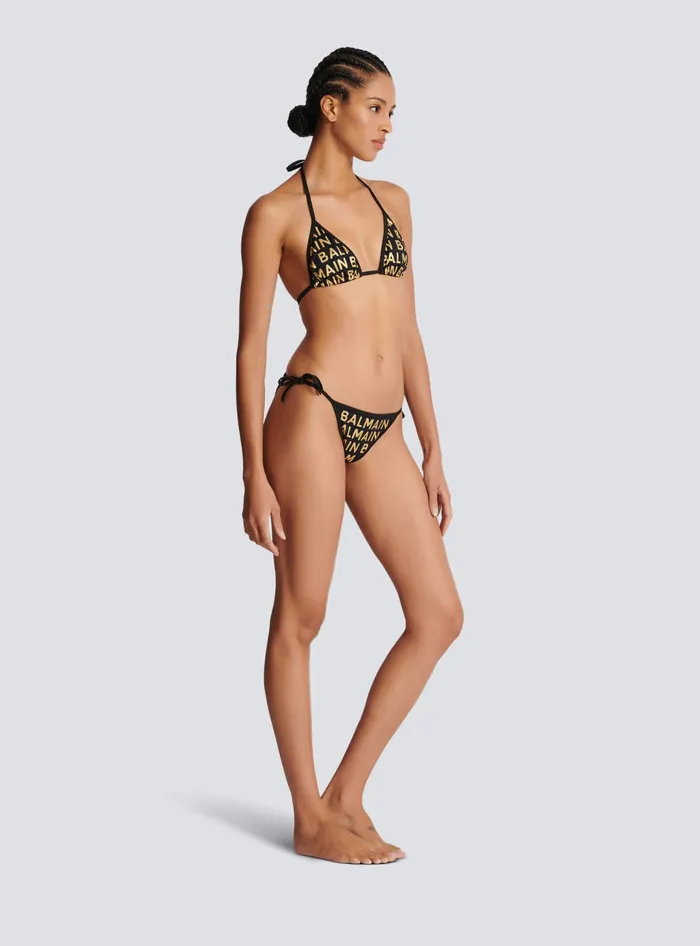 Balmain Triangle Bikini Gold Women Swimwear