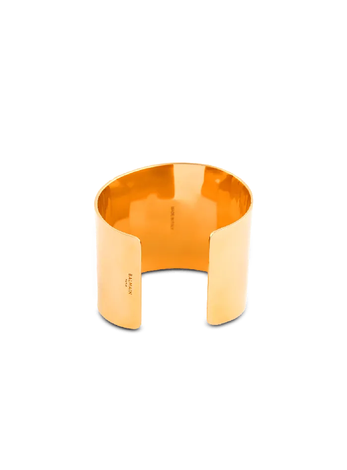 Balmain Tubular Bracelet In Engraved Brass Gold Women Fashion Jewelry
