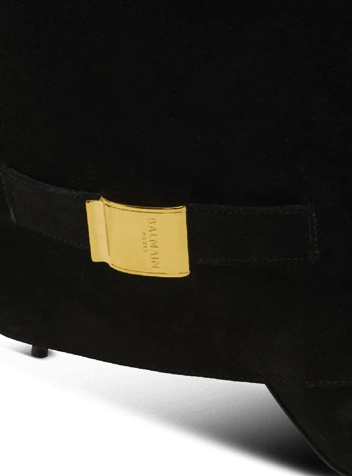 Balmain Uma Boots In Suede Black Women Boots