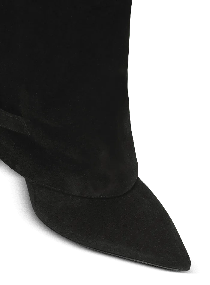 Balmain Uma Boots In Suede Black Women Boots