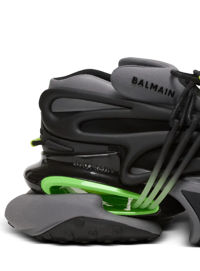 Balmain Unicorn Low Sneakers In Neoprene And Calfskin Black Men Sneakers