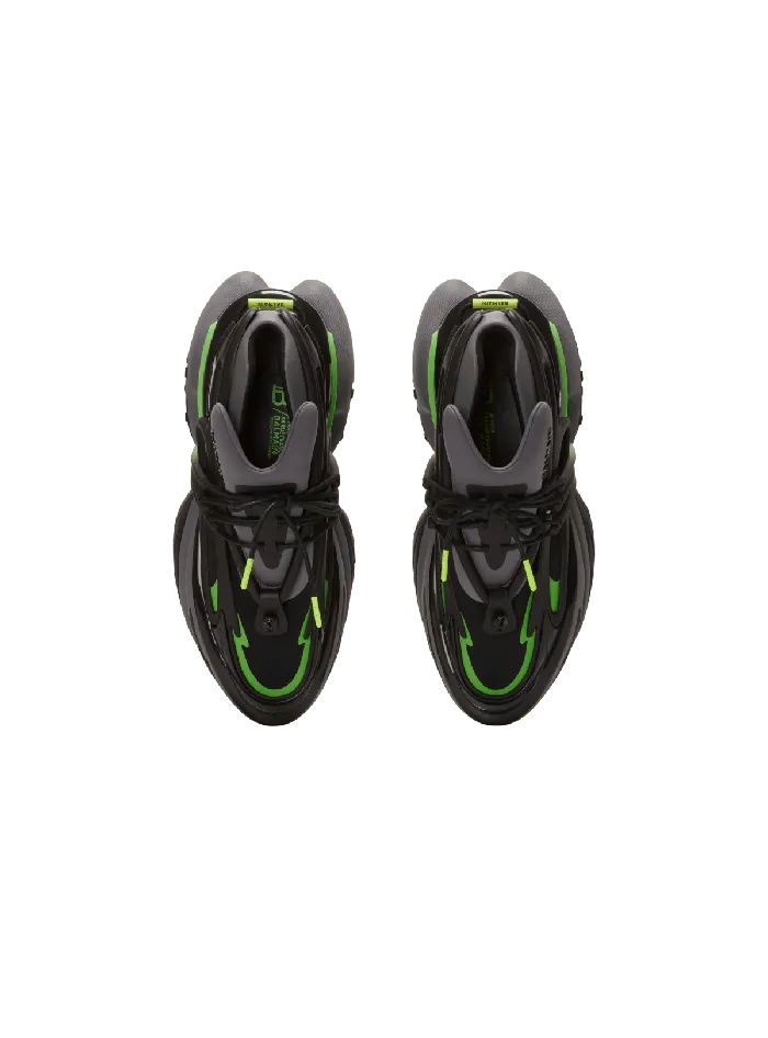 Balmain Unicorn Low Sneakers In Neoprene And Calfskin Black Men Sneakers
