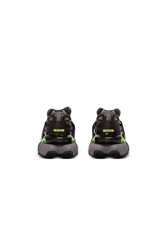 Balmain Unicorn Low Sneakers In Neoprene And Calfskin Black Men Sneakers